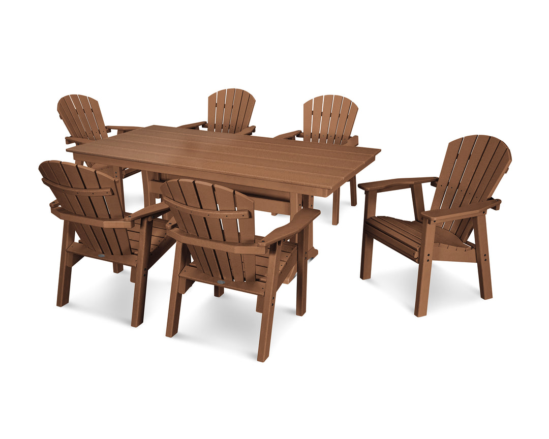 POLYWOOD® Seashell 7-Piece Farmhouse Dining Set with Trestle Legs