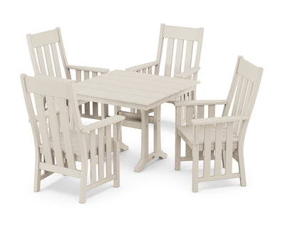 Acadia 5-Piece Farmhouse Dining Set with Trestle Legs