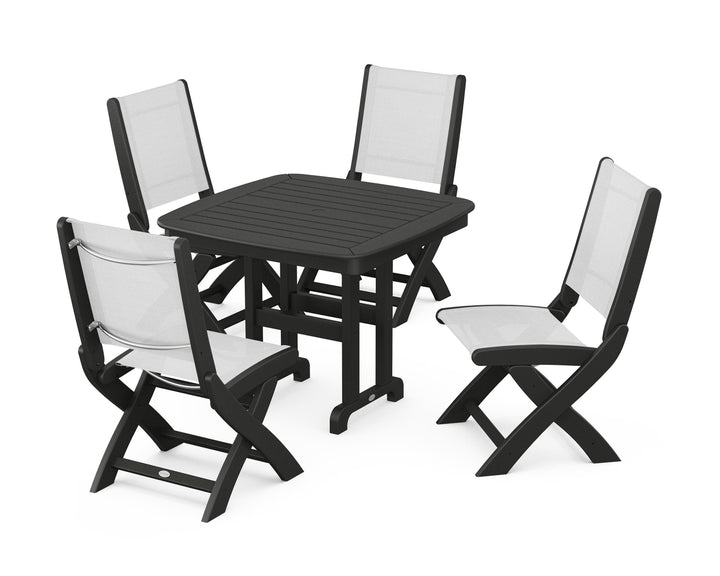 POLYWOOD® Coastal Folding Side Chair 5-Piece Dining Set