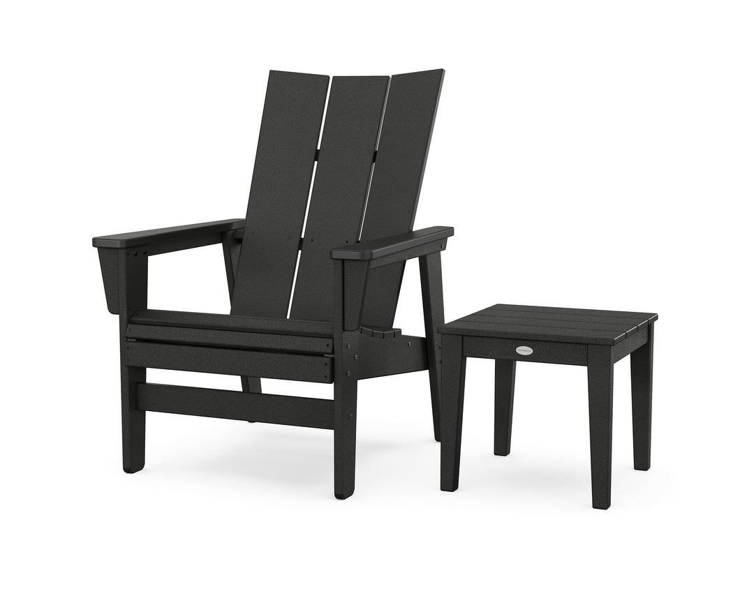 POLYWOOD® Modern Grand Upright Adirondack Chair with Side Table