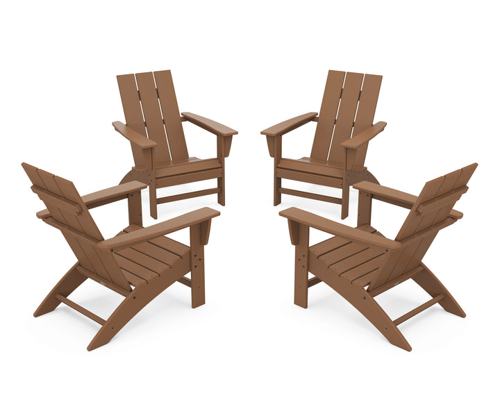 POLYWOOD® 4-Piece Modern Adirondack Chair Conversation Set