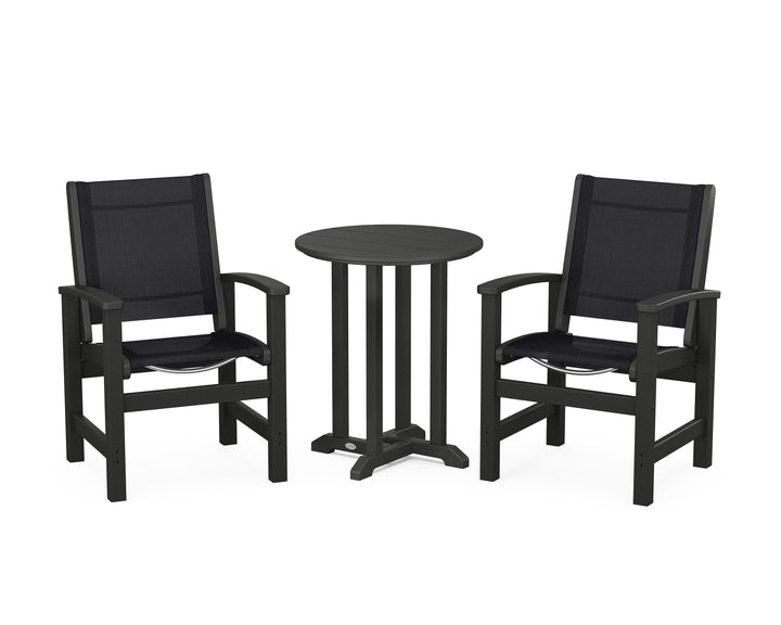 POLYWOOD® Coastal 3-Piece Round Bistro Dining Set