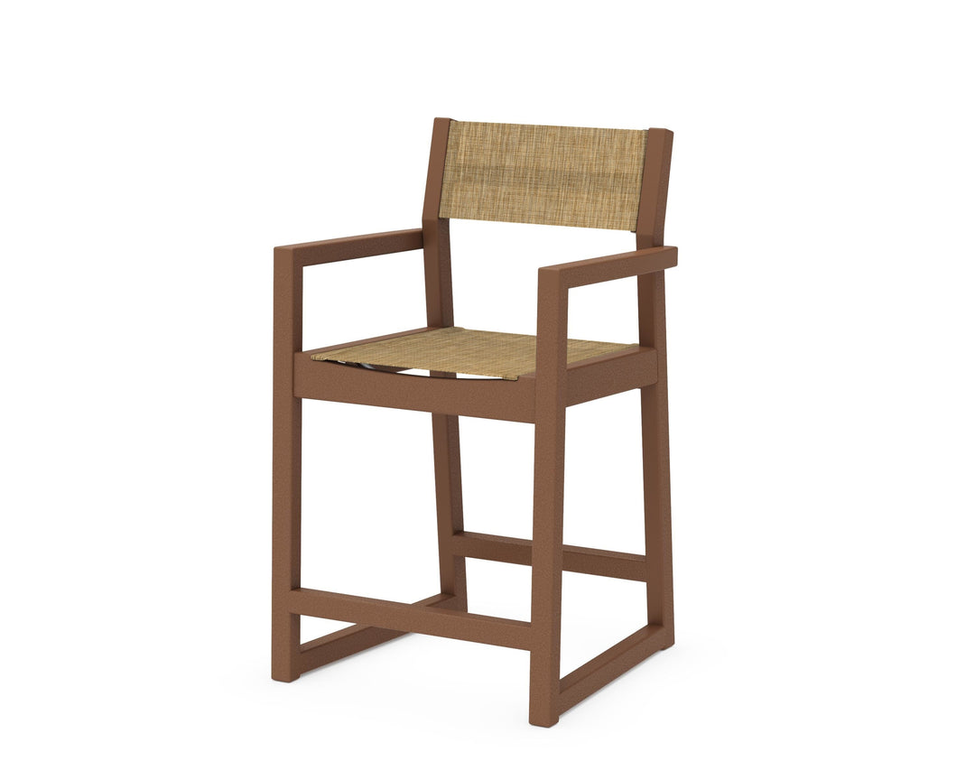 POLYWOOD® EDGE Sling Counter Arm Chair