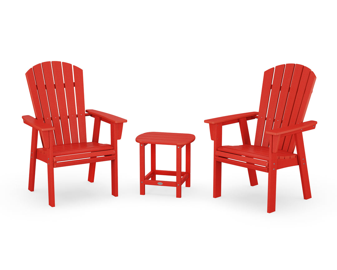 POLYWOOD® Nautical 3-Piece Curveback Upright Adirondack Chair Set