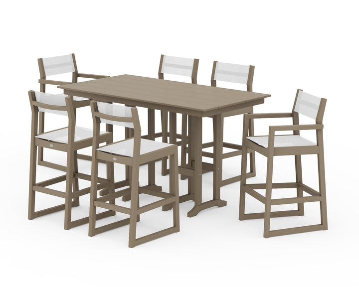 POLYWOOD® EDGE Sling 7-Piece Farmhouse Bar Set