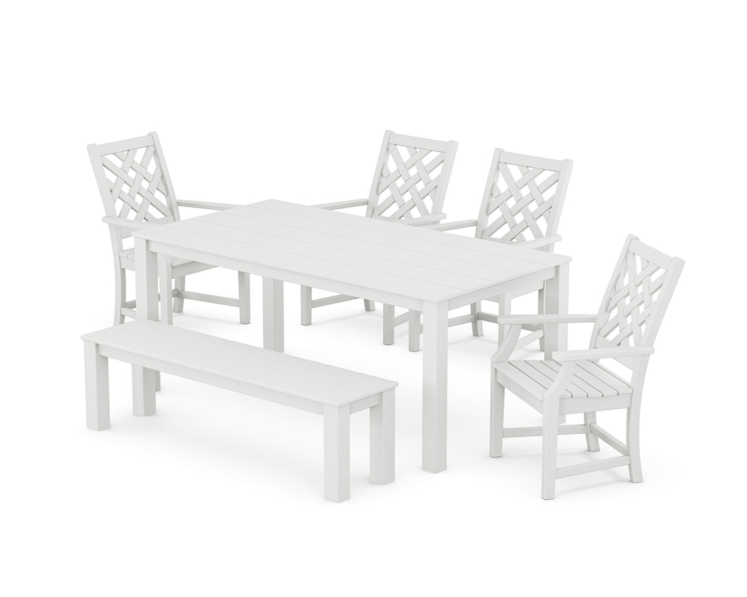 Country Living Wovendale 6-Piece Parsons Dining Set with Bench