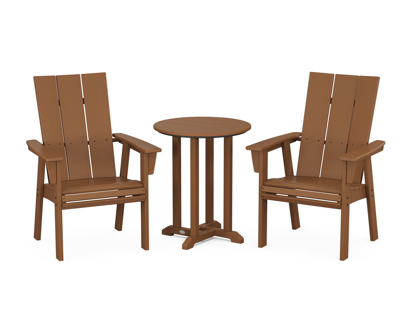 Modern Curveback Adirondack 3-Piece Round Bistro Dining Set