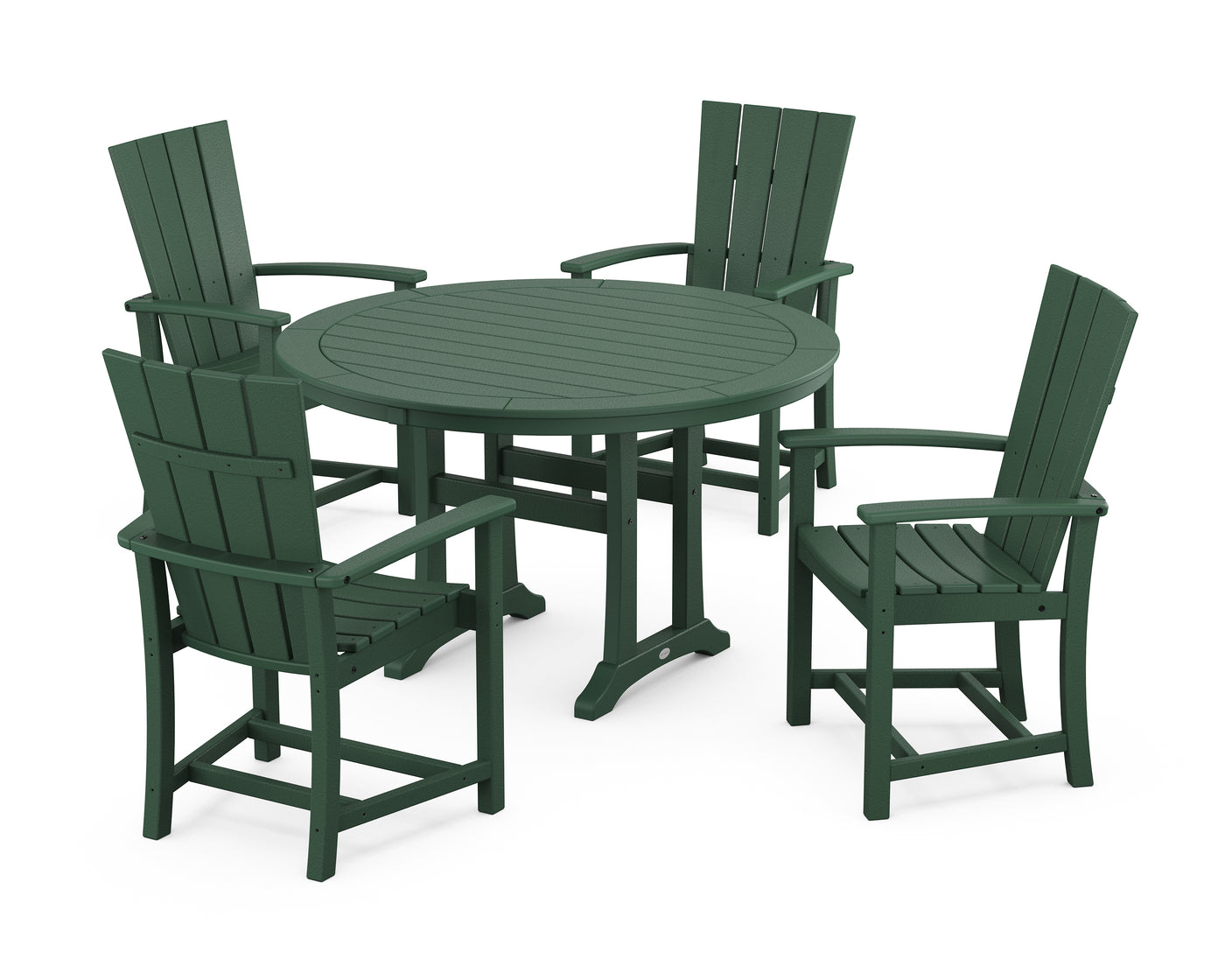 Quattro 5-Piece Round Dining Set with Trestle Legs