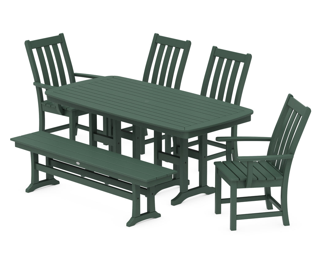 POLYWOOD® Vineyard 6-Piece Dining Set with Bench