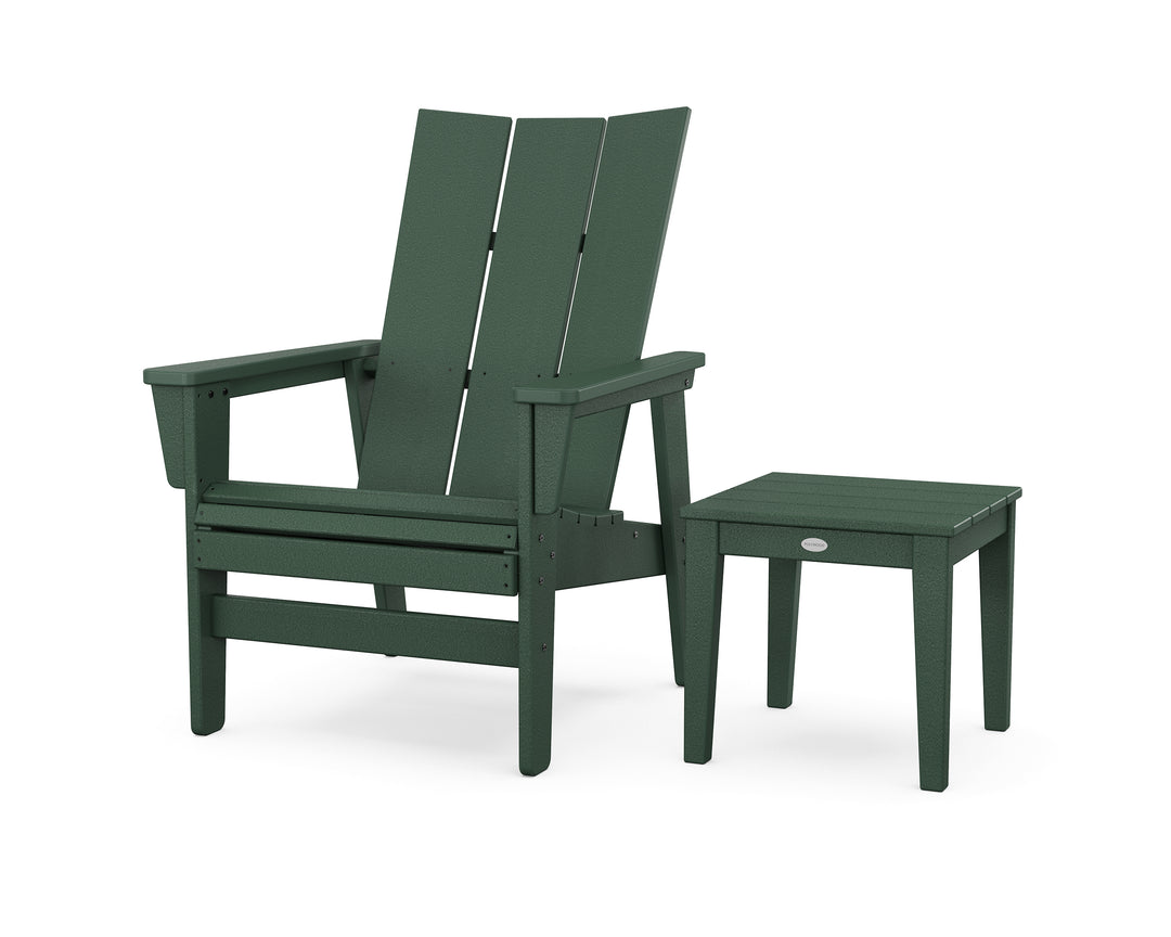 POLYWOOD® Modern Grand Upright Adirondack Chair with Side Table