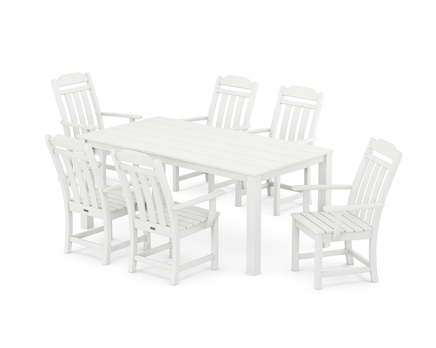 Cottage Arm Chair 7-Piece Parsons Dining Set