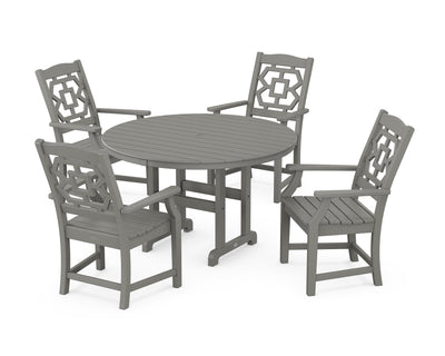 Chinoiserie 5-Piece Round Farmhouse Dining Set