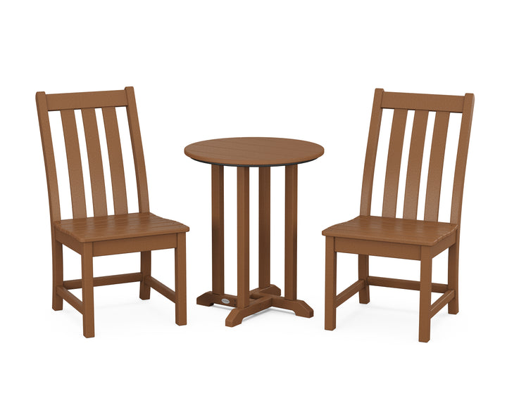 POLYWOOD® Vineyard Side Chair 3-Piece Round Bistro Dining Set
