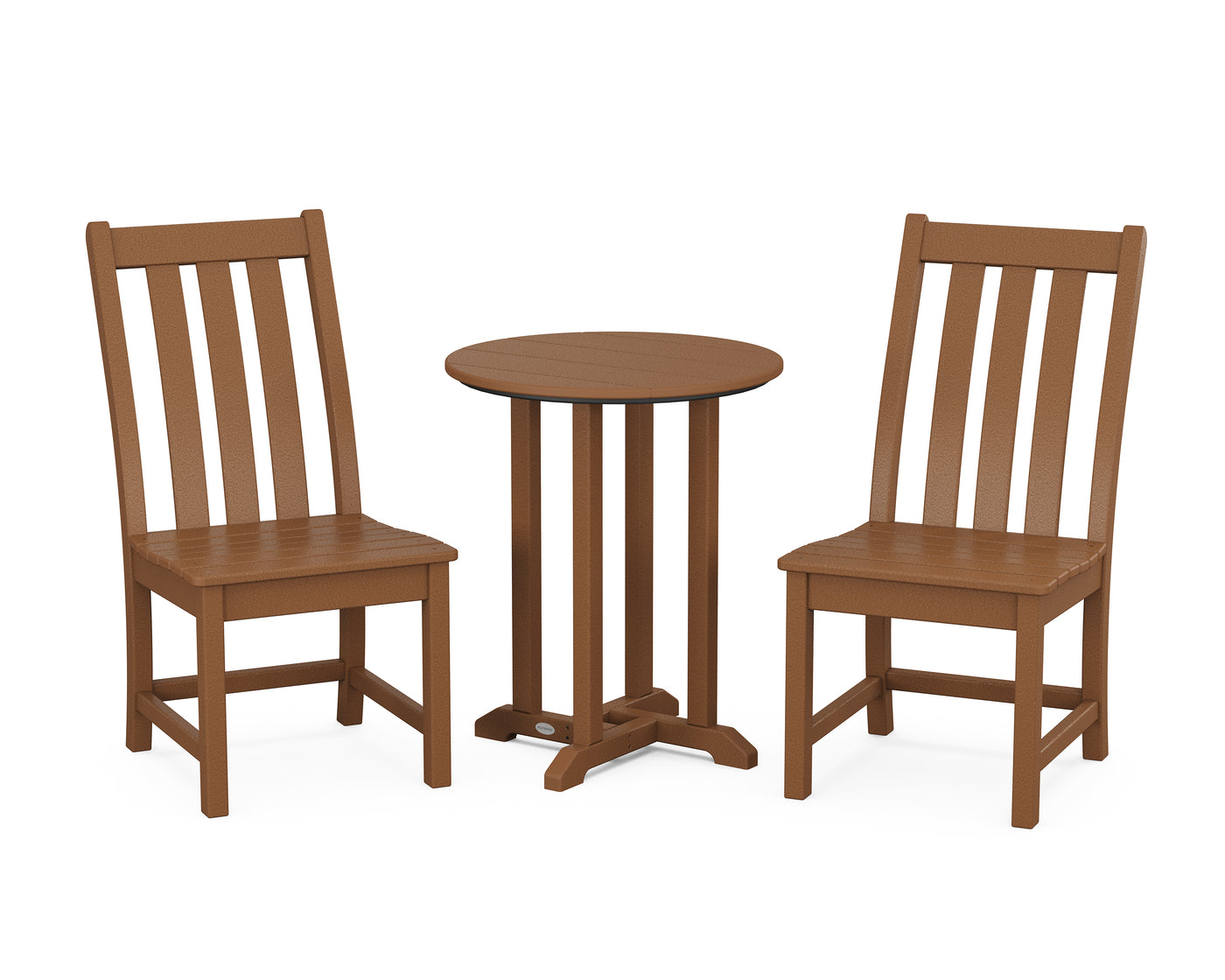 Vineyard Side Chair 3-Piece Round Bistro Dining Set