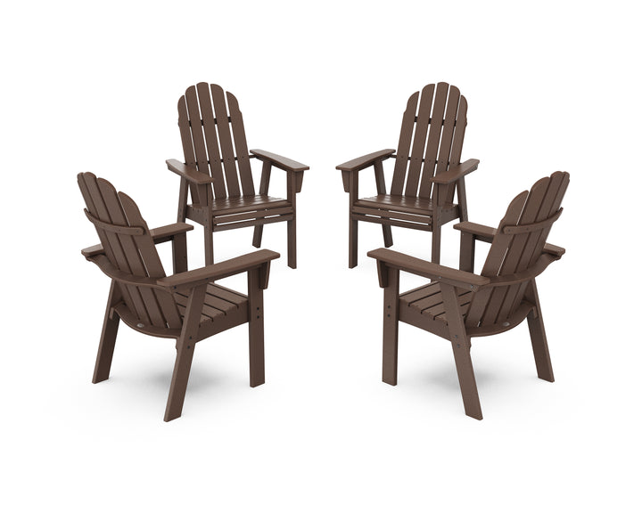 POLYWOOD® Vineyard 4-Piece Curveback Upright Adirondack Conversation Set