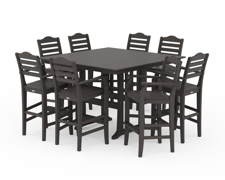 Draper James™ by  POLYWOOD® Savannah 9-Piece Square Farmhouse Bar Set with Trestle Legs