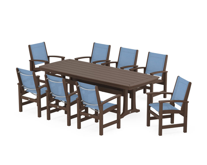 POLYWOOD® Coastal 9-Piece Dining Set with Trestle Legs