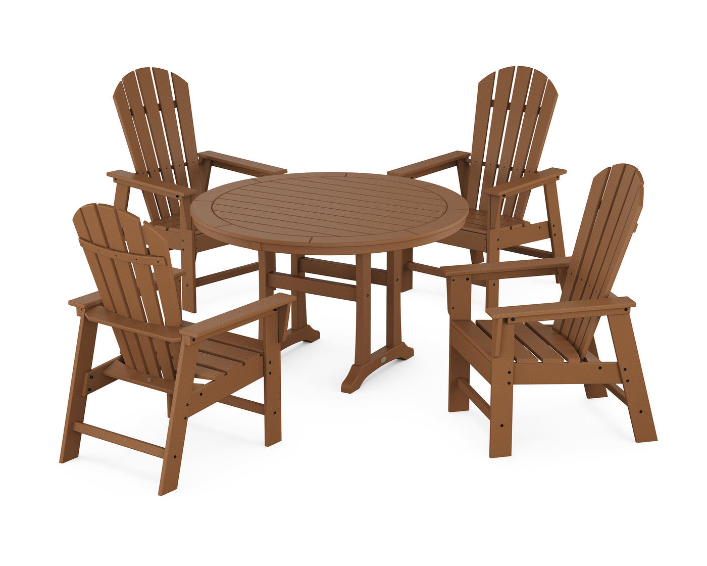 South Beach 5-Piece Round Dining Set with Trestle Legs