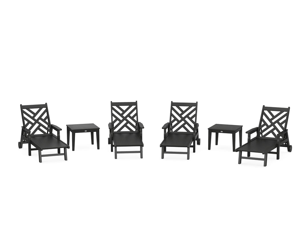 POLYWOOD® Chippendale 6-Piece Chaise Set with Arms and Wheels