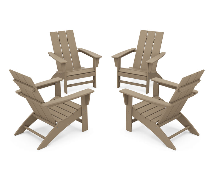 POLYWOOD® 4-Piece Modern Adirondack Chair Conversation Set