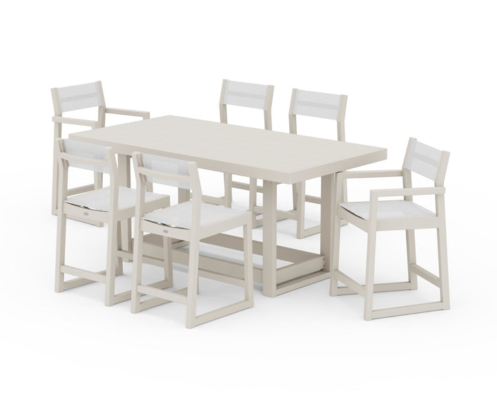 POLYWOOD® EDGE Sling 7-Piece Counter Table Set