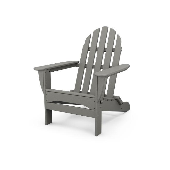 Classic Folding Adirondack Chair - Slate Grey - Express Delivery - In stock Now - Ottomans available