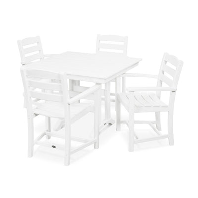 La Casa Cafe 5-Piece Farmhouse Trestle Arm Chair Dining Set