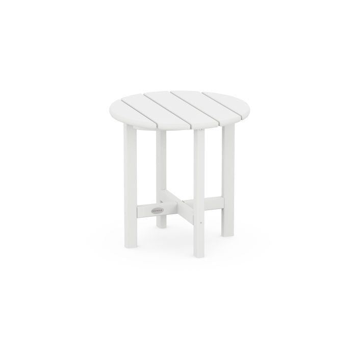 ROUND 18" SIDE TABLE - White - In Stock - ED