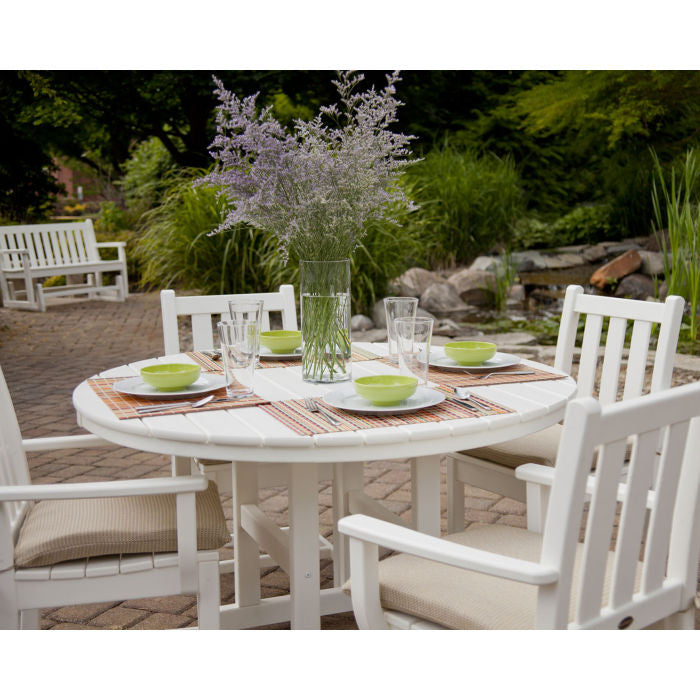 Traditional Garden 5-Piece Round Farmhouse Dining Set in Sand - ED